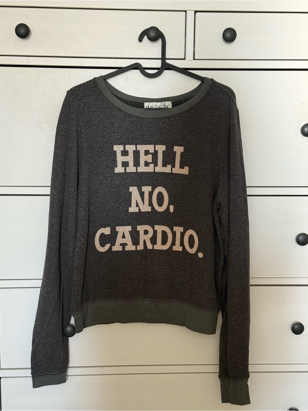 Wildfox 'Hell No, Cardio.' Women's Sweatshirt - Charcoal XS